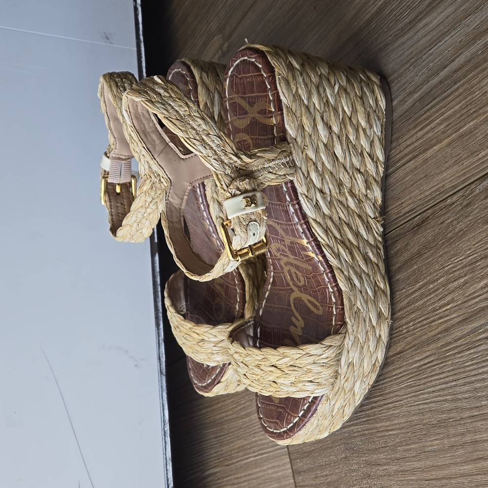 Sam Edelman Deena Raffia Espadrille Wedge Sandals